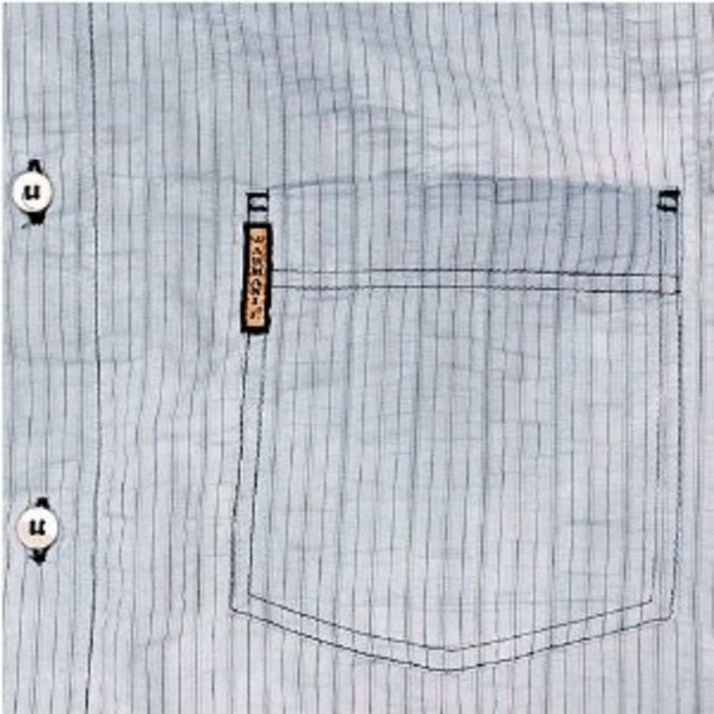 Washed Blue Pinstriped Regular Fit Long Sleeve Vintage Finish Shirt