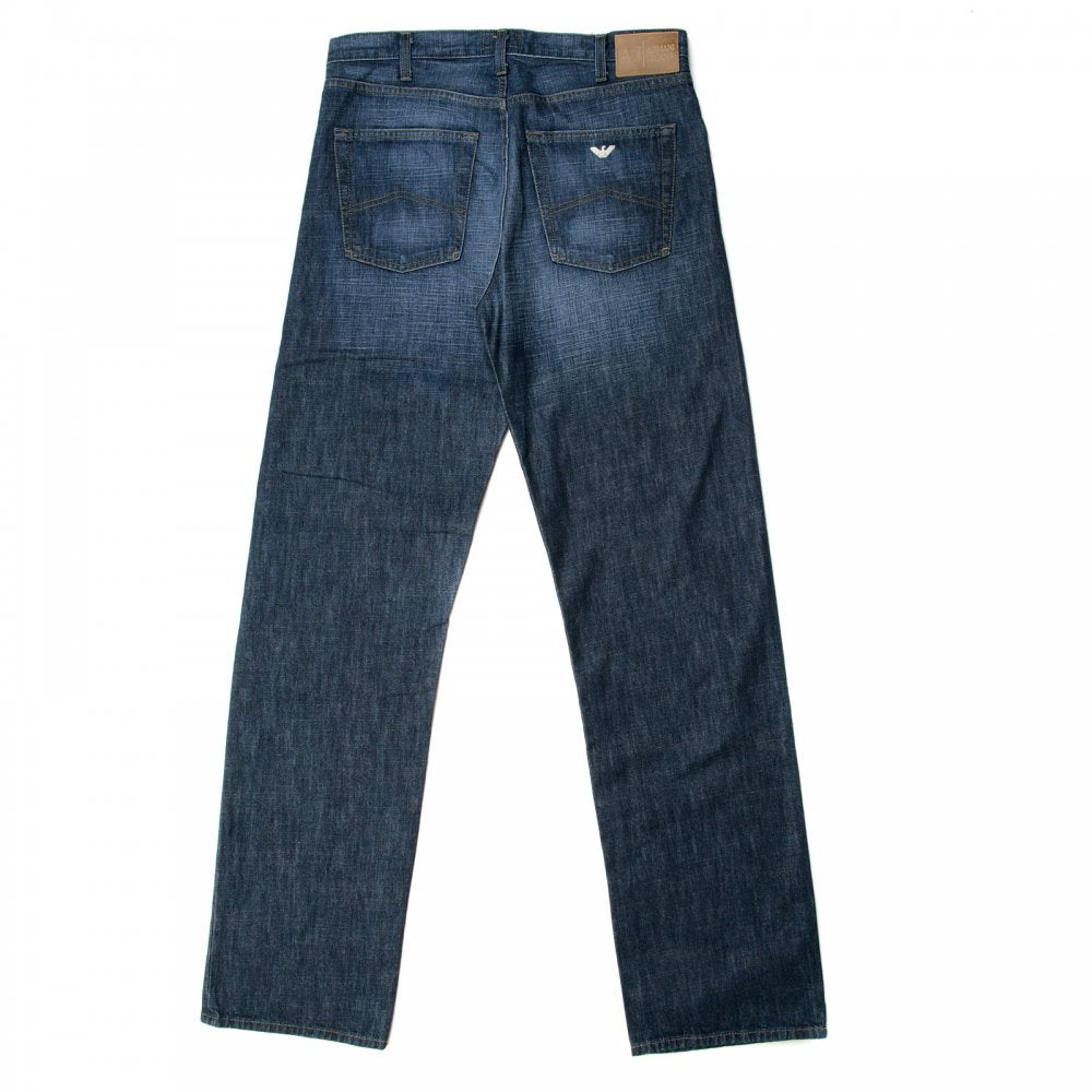 Mens Stonewashed Straight Leg Denim Jeans