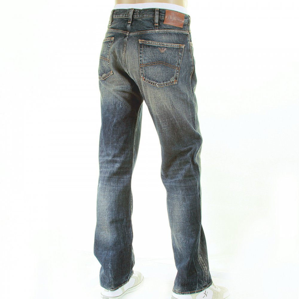 Stonewashed Regular Fit Vintage Denim Jeans