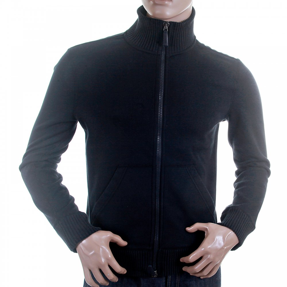 Navy Blue Regular Fit Full Zip Front Sweatshirt