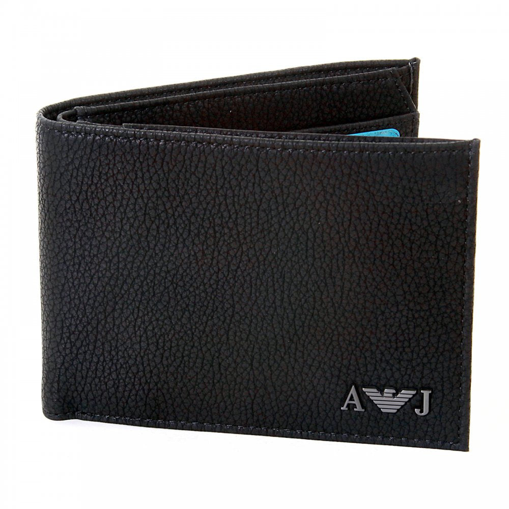 Black Nero Boxed Wallet with Silver Metal Logo