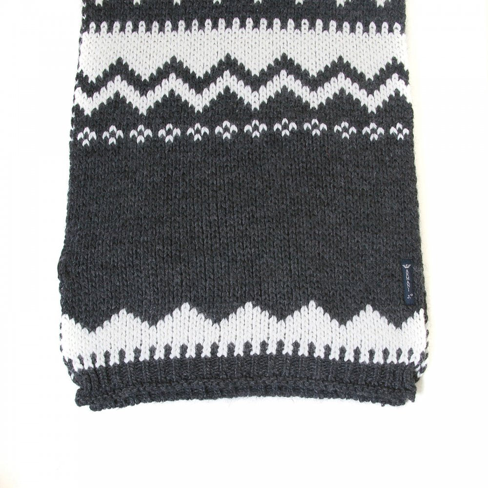 Heavier Knit Mid Grey Wool Mix Scarf