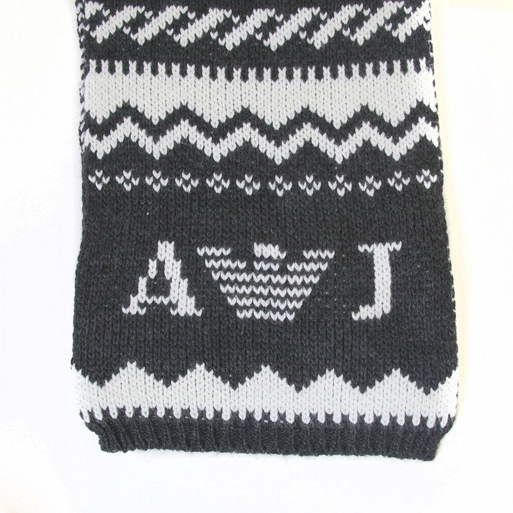 Heavier Knit Mid Grey Wool Mix Scarf
