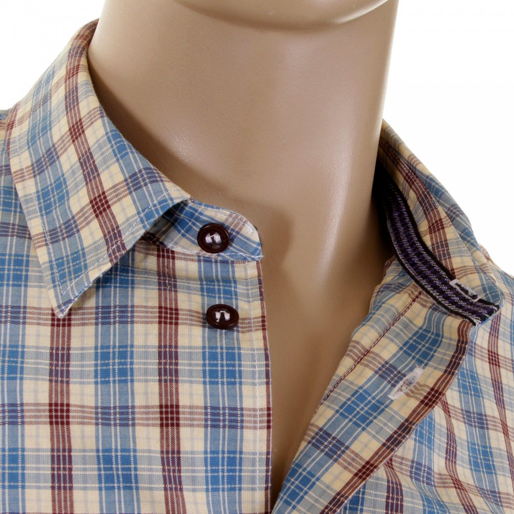 Long sleeve regular fit woven check shirt.