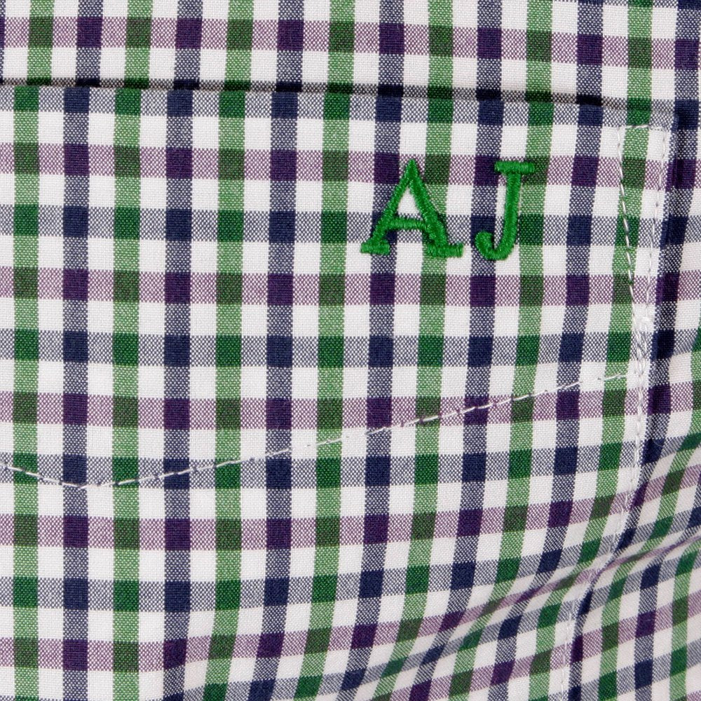 Green multi check Long Sleeve Shirt