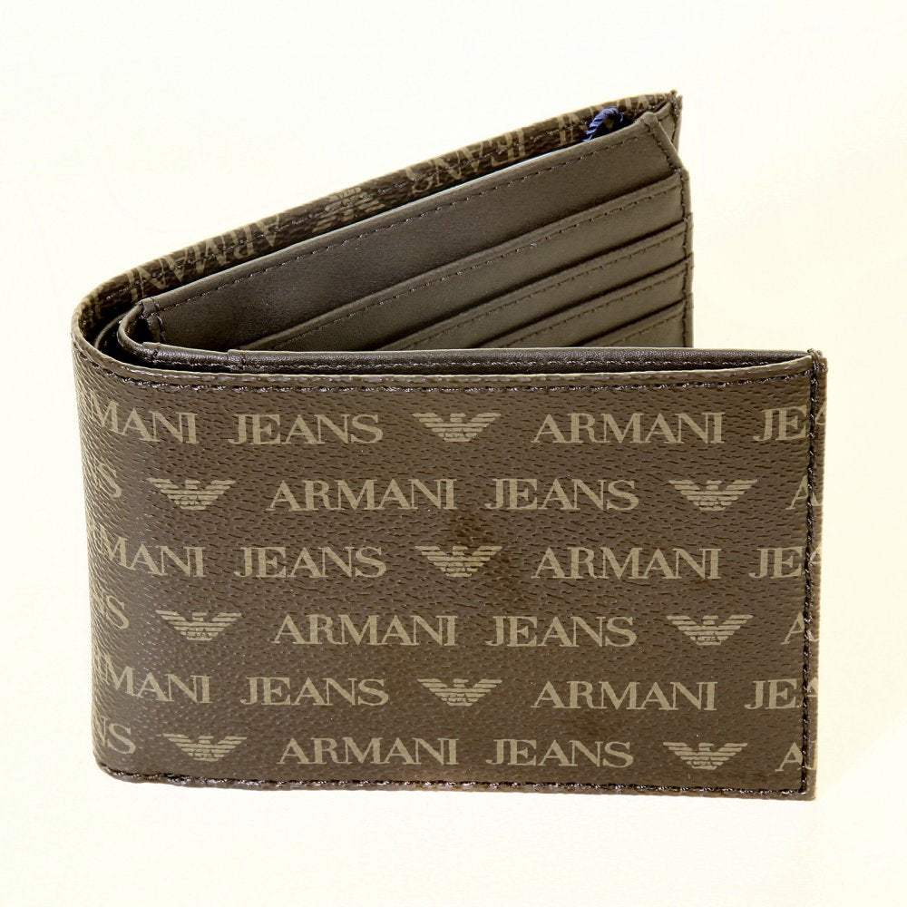 Brown Double Bill Fold and Credit Card Wallet in Box