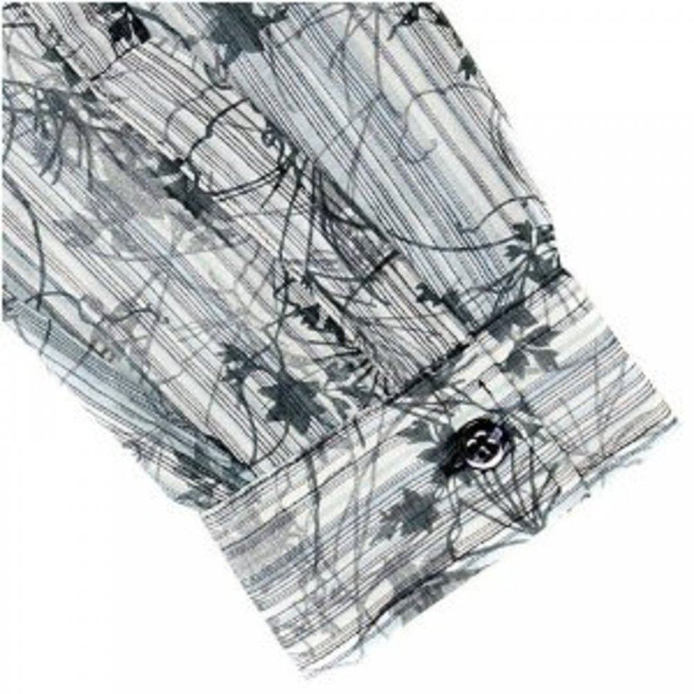 Cyan Printed Regular Fit Long Sleeve Shirt