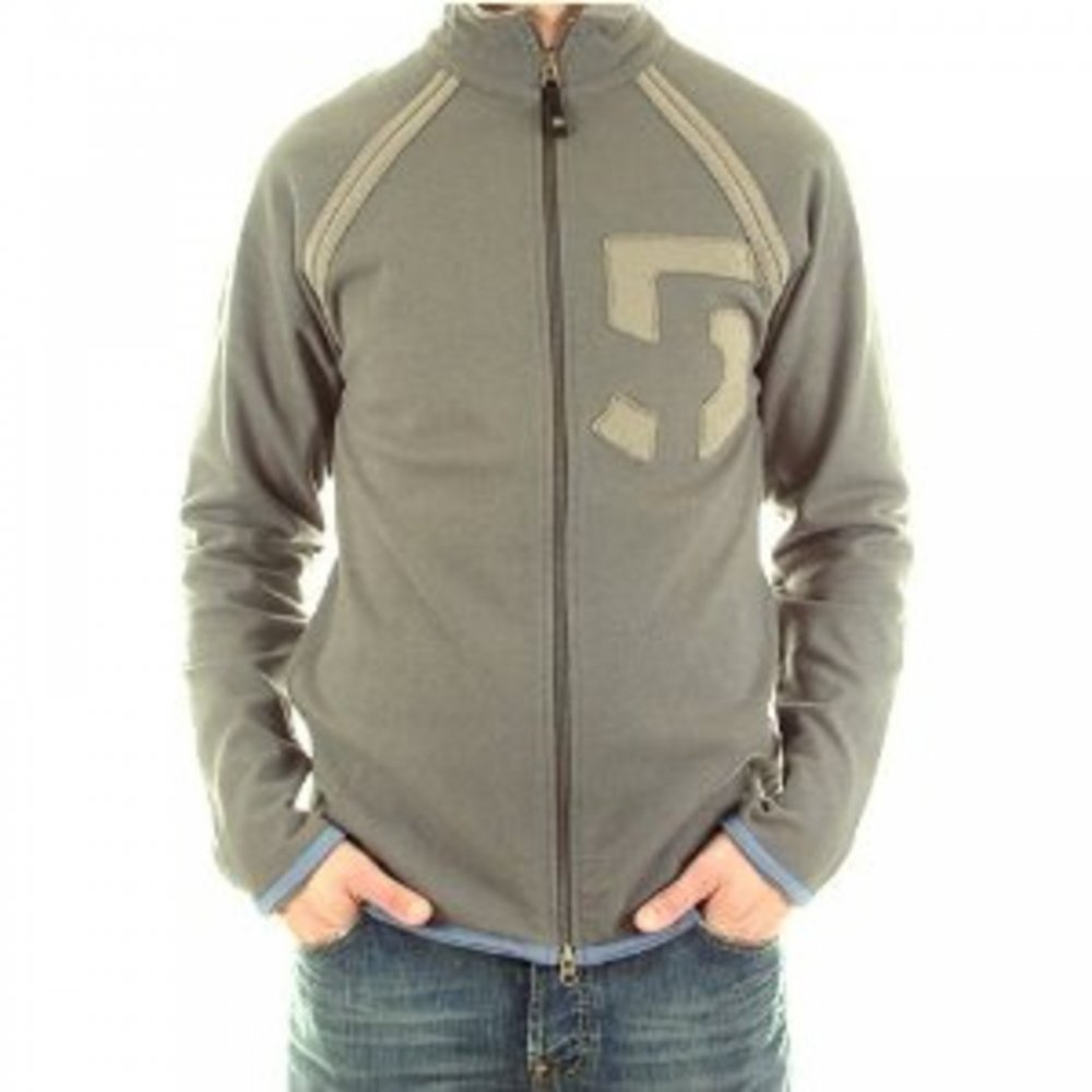 Taupe Long Sleeve Regular Fit Two Way Zipped Sweatshirt