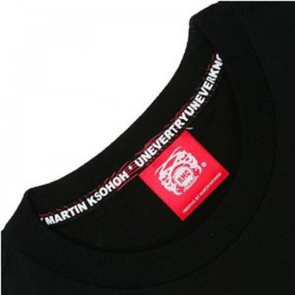 Black Crew Neck Regular Fit T-Shirt with Large RMC MKH Print