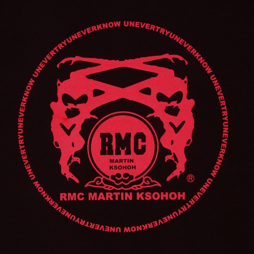 Black Crew Neck Regular Fit T-Shirt with Red Printed Logo
