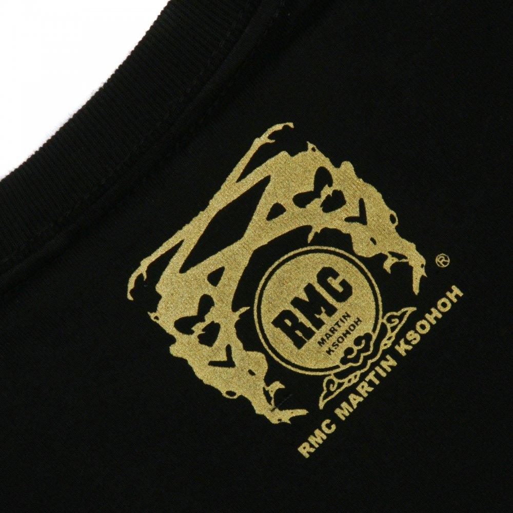 Black Crew Neck Regular Fit T-Shirt with Printed Brand Logo in Off White