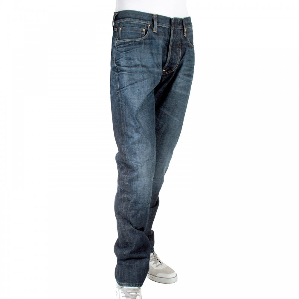 Red line vintage wash denim jean