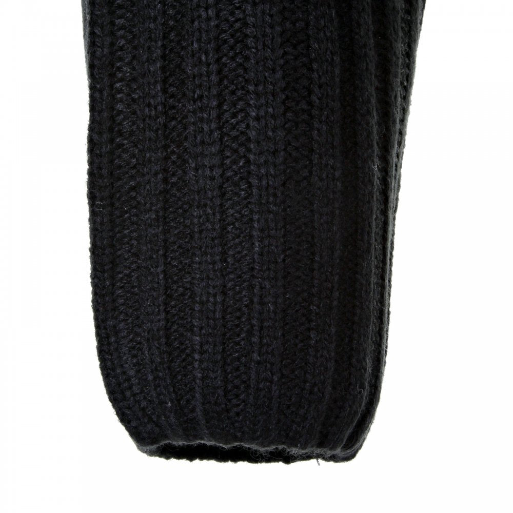 Black Full Zip Regular Fit Long Sleeve Knitted Cardigan