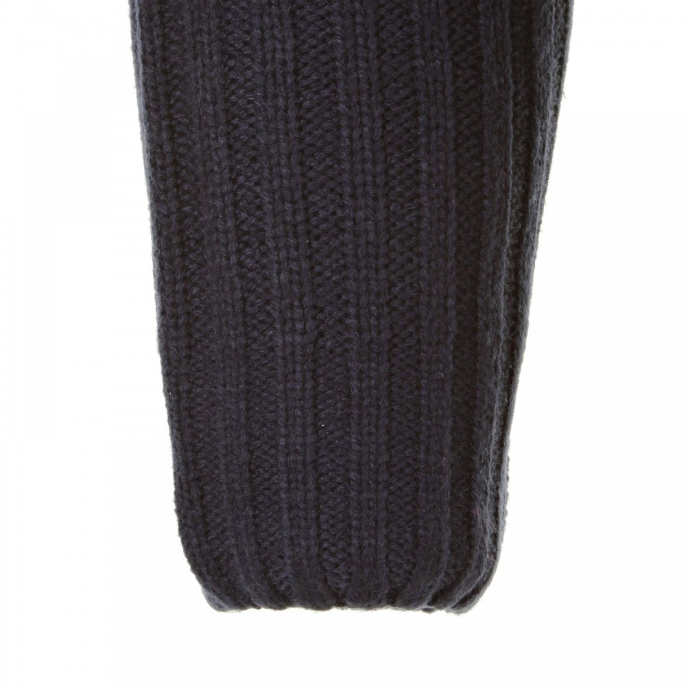 Navy Full Zip Regular Fit Long Sleeve Knitted Cardigan