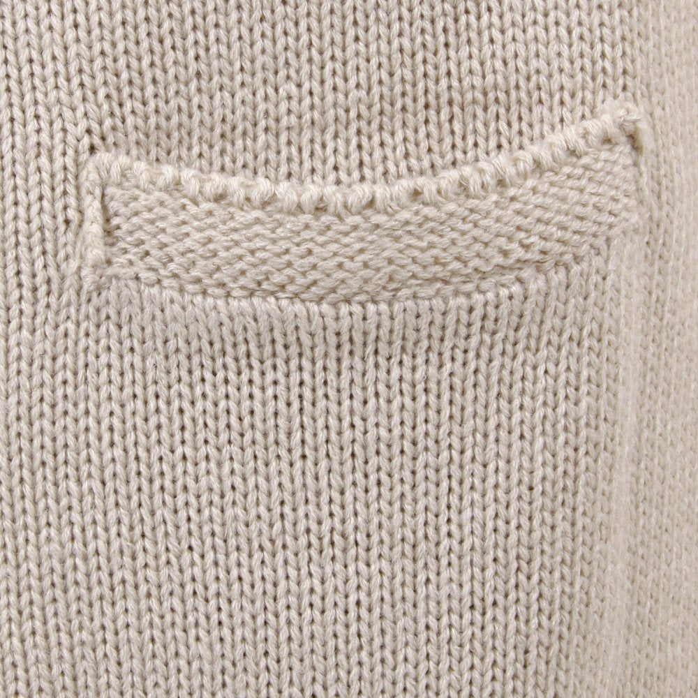 Beige Shawl Collar Long Sleeve Regular Fit Zip Up Knitted Cardigan