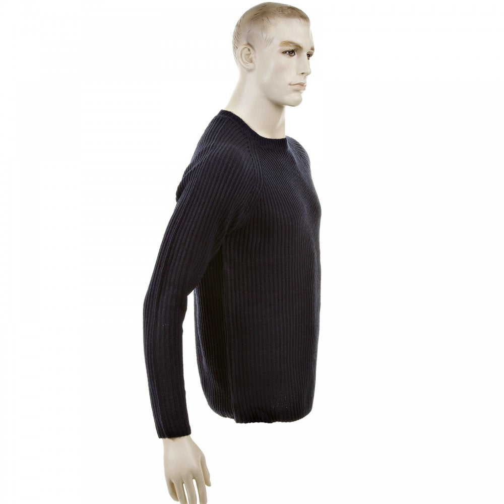 Dark Navy Crew Neck Raglan Sleeve Regular Fit Knitted Jumper