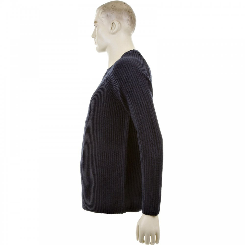 Dark Navy Crew Neck Raglan Sleeve Regular Fit Knitted Jumper