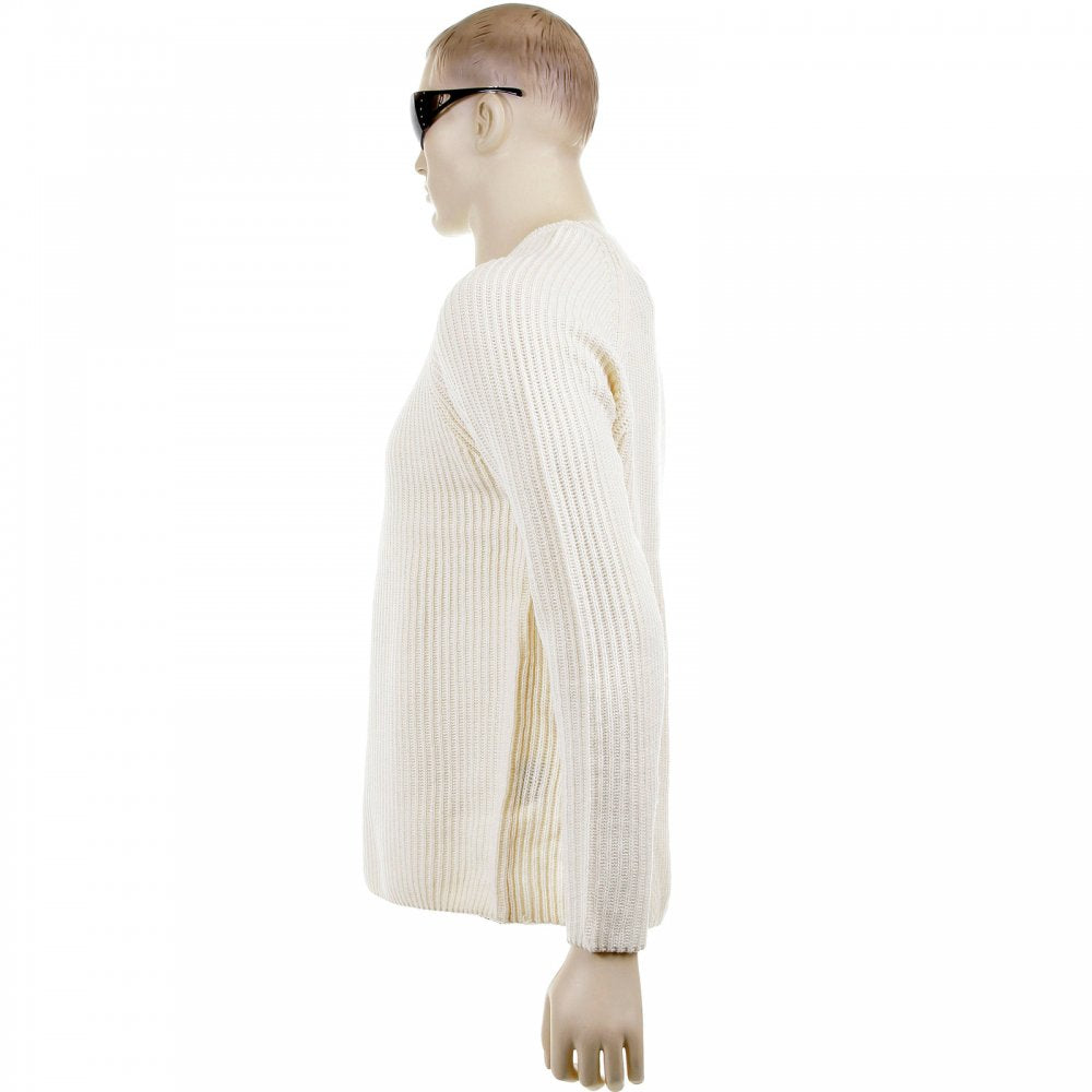 Cream Crew Neck Raglan Sleeve Regular Fit Knitted Jumper