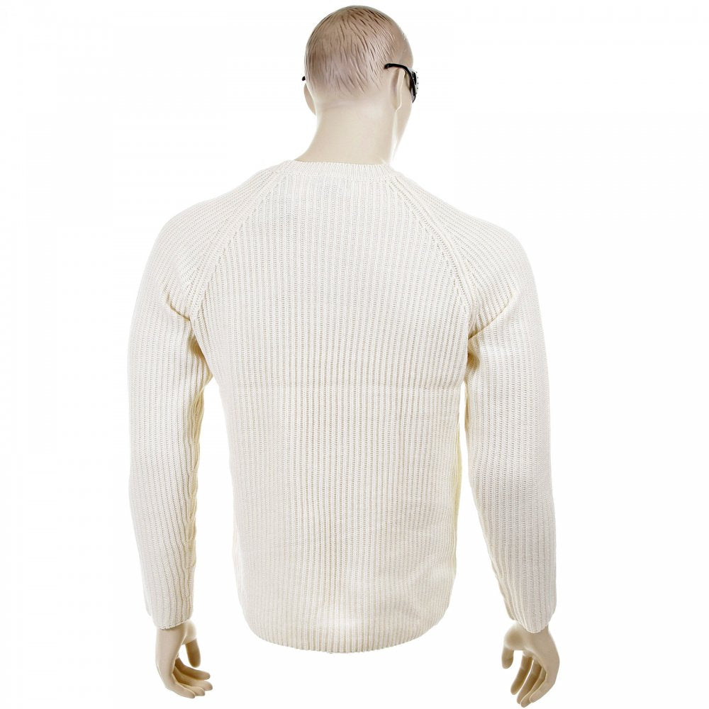 Cream Crew Neck Raglan Sleeve Regular Fit Knitted Jumper