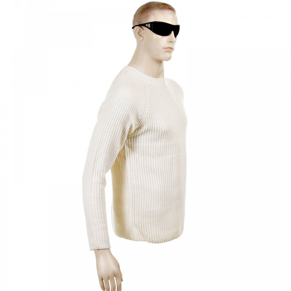 Cream Crew Neck Raglan Sleeve Regular Fit Knitted Jumper