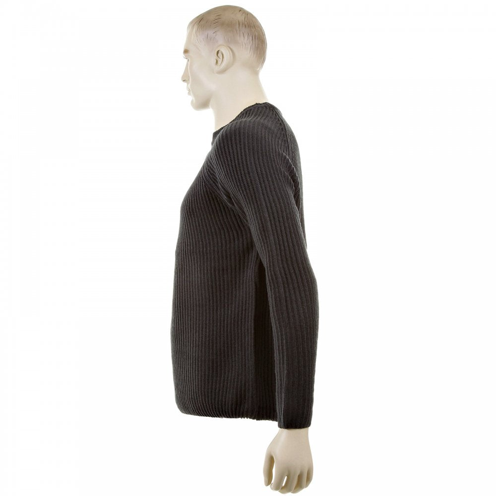 Charcoal Crew Neck Raglan Sleeve Regular Fit Knitted Jumper