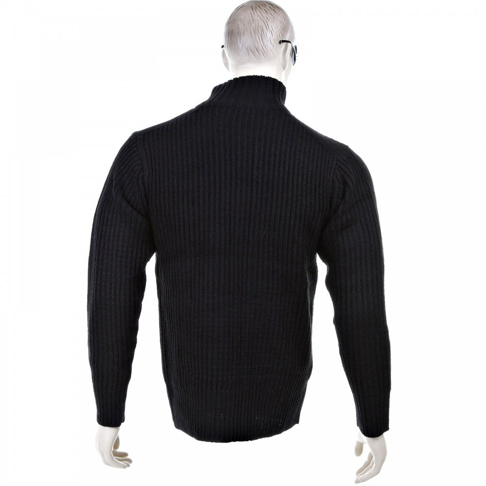Black Long Sleeve Regular Fit Full Zipped Cardigan with Applique Shoulder Patch