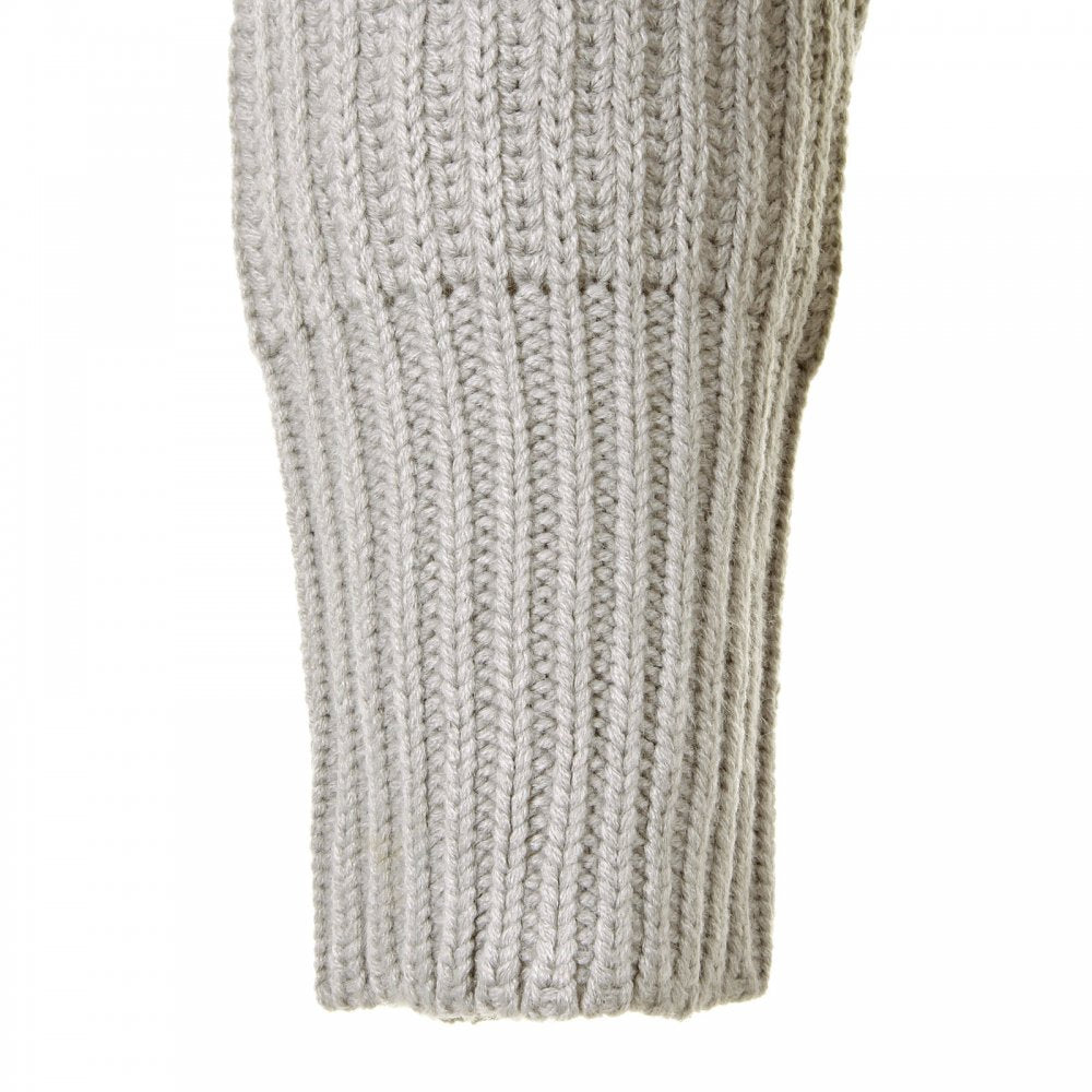 Grey Long Sleeve Regular Fit Full Zipped Cardigan with Applique Shoulder Patch