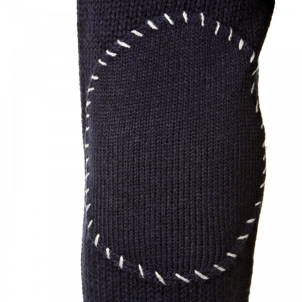 Regular Fit Navy Button up Shawl Collar Knitted Cardigan