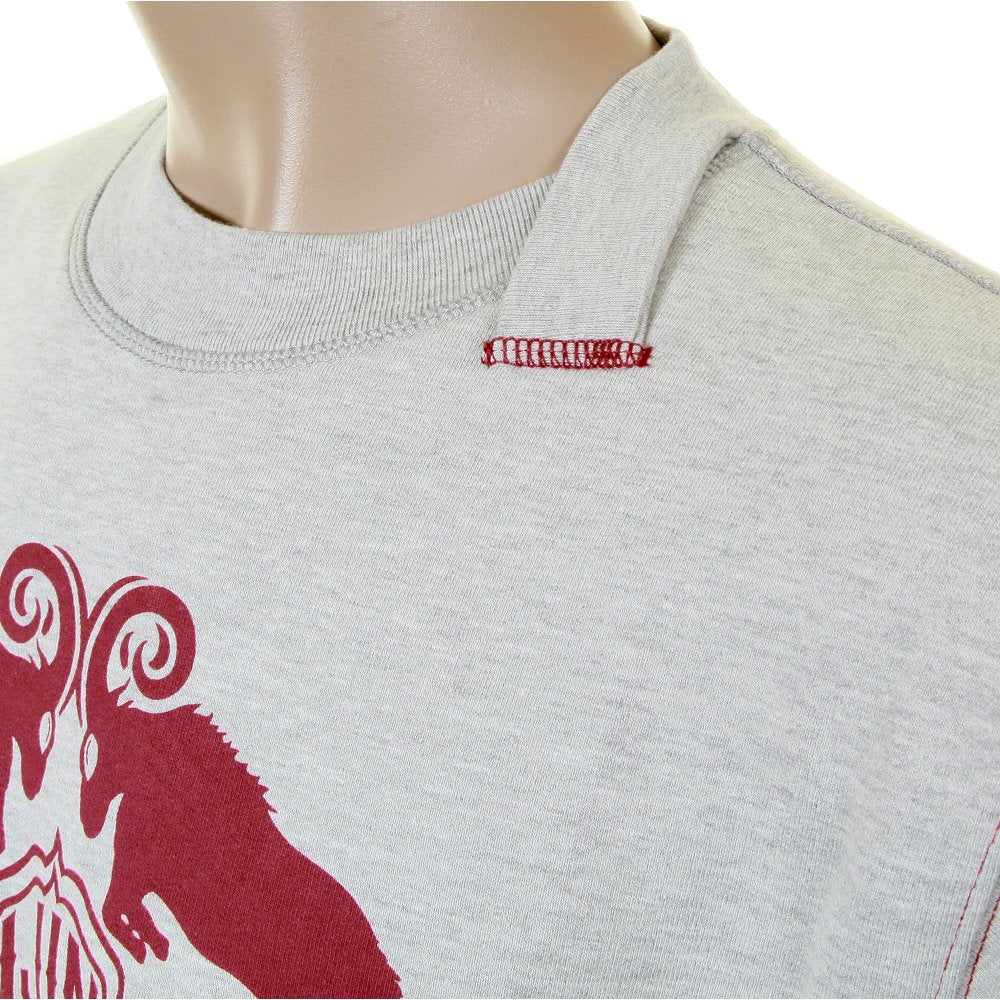 Marl grey standard label crew neck sweatshirt