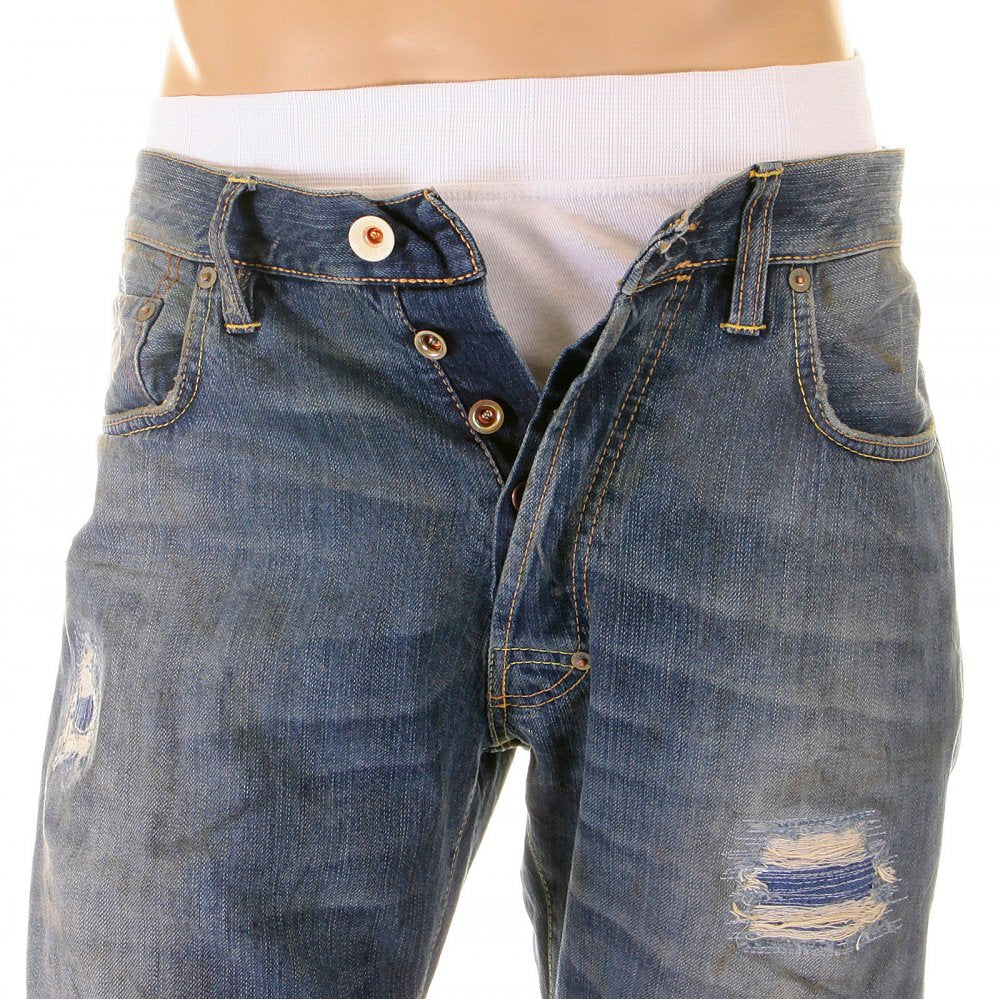 Skinnt vintage wash classic fit denim jeans