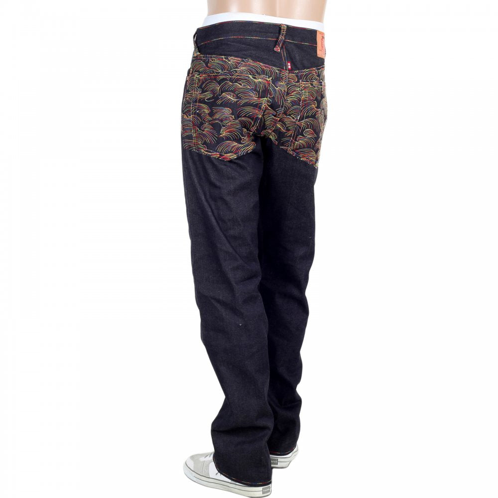 Mens Dark Indigo Vintage Cut Raw Denim Jeans