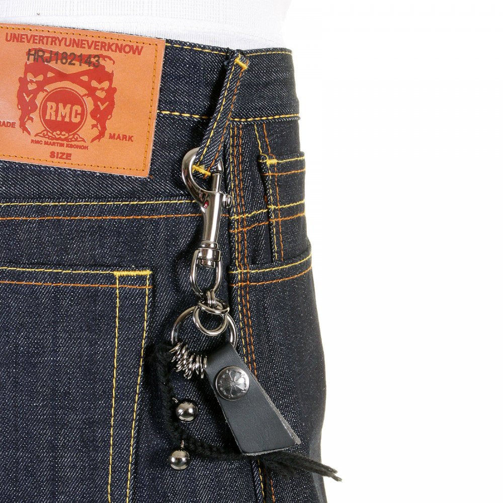 Super Exclusive Design Dark Indigo Raw Denim Short with Blue Painted Logo