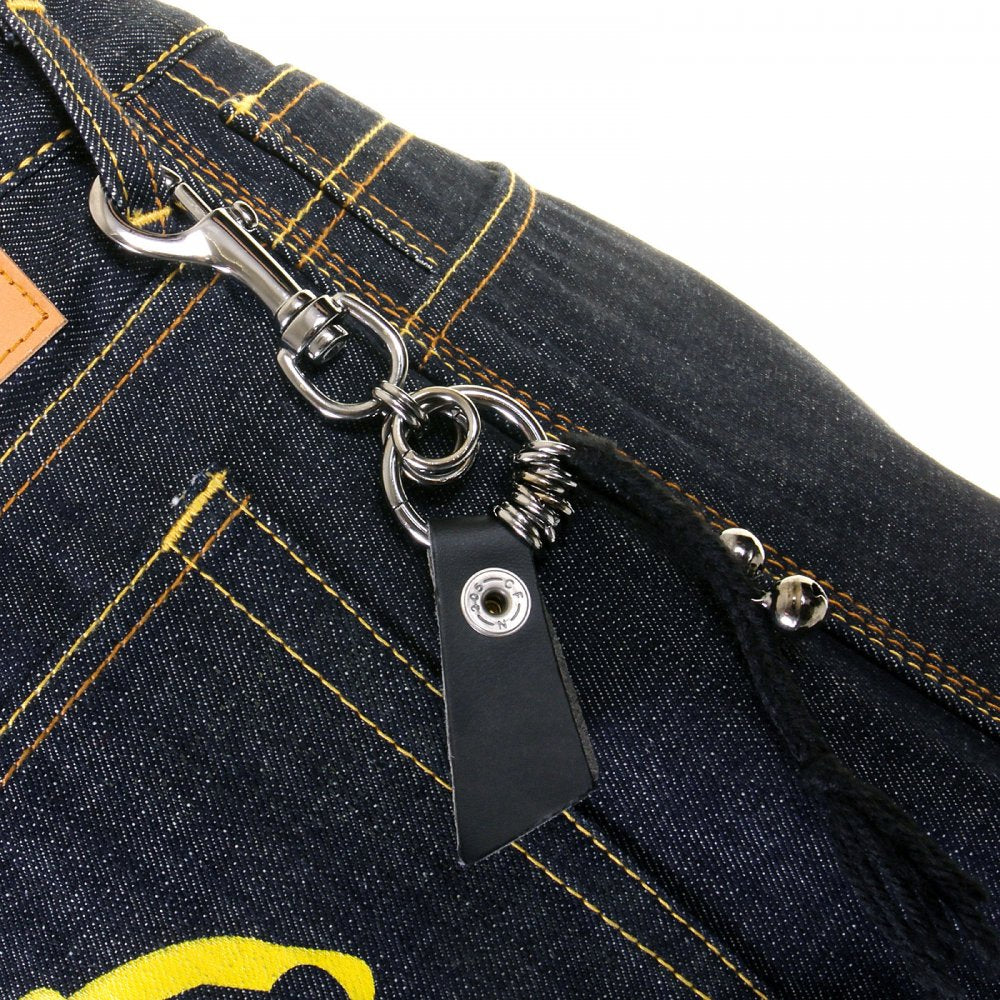 Super Exclusive Design Dark Indigo Raw Denim Shorts with Painted Yellow Logo