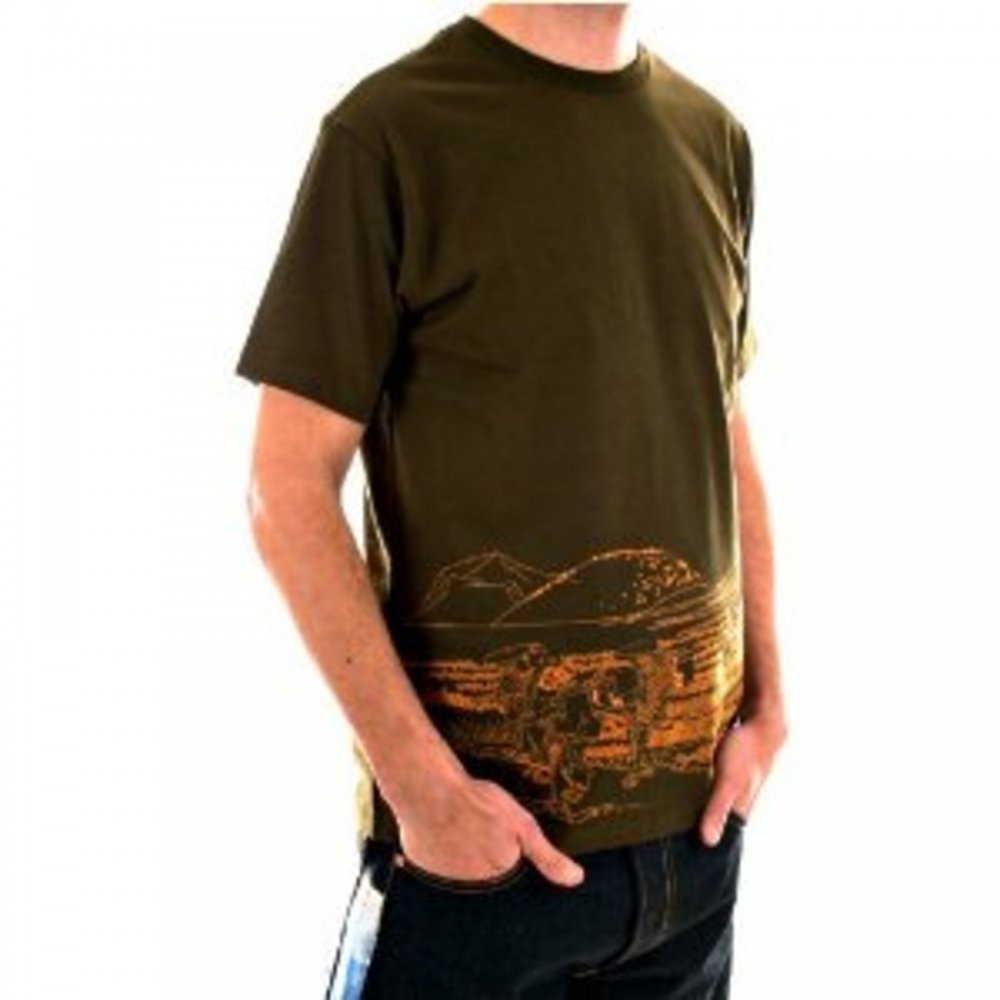 Short sleeve Crew Neck cotton t-shirt in army-green