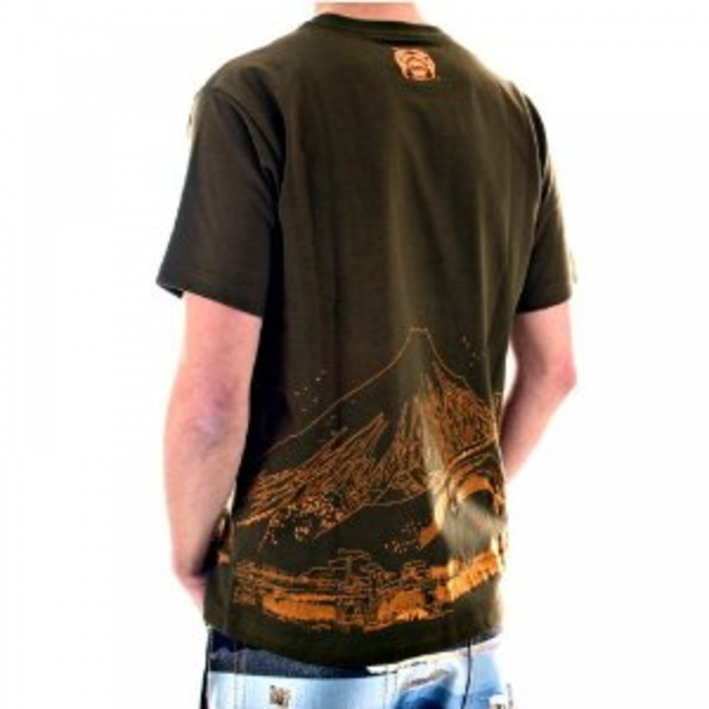 Short sleeve Crew Neck cotton t-shirt in army-green