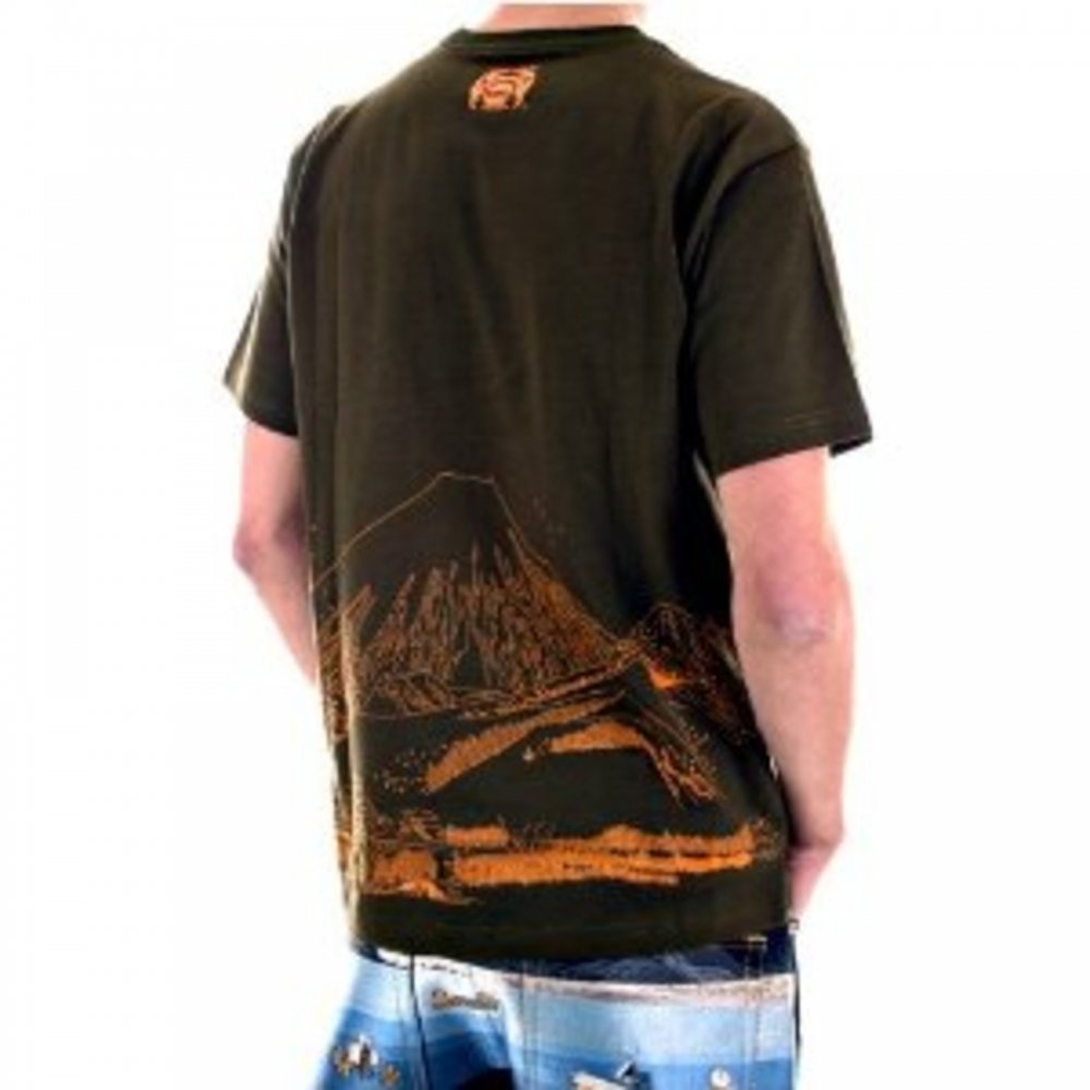 Short sleeve Crew Neck cotton t-shirt in army-green