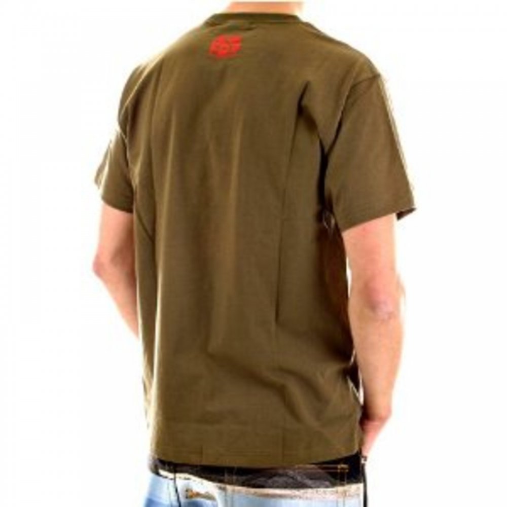 Army green short sleeve cotton t-shirt