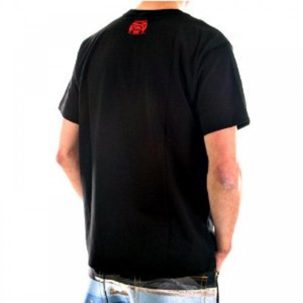 Black short sleeve cotton t-shirt with SupeRMC print