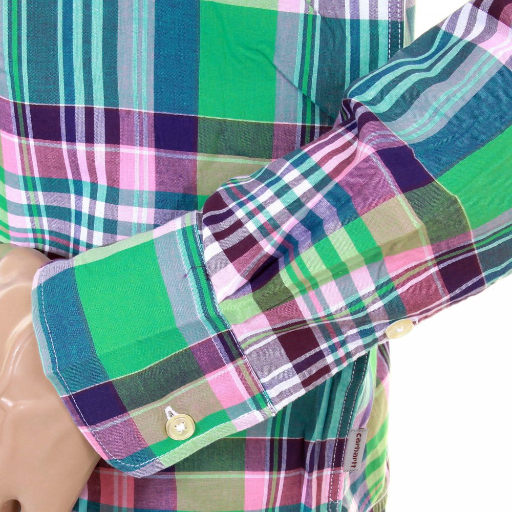 Caribbean Light Wash Cotton Long Sleeve Big Check Regular Fit Shirt