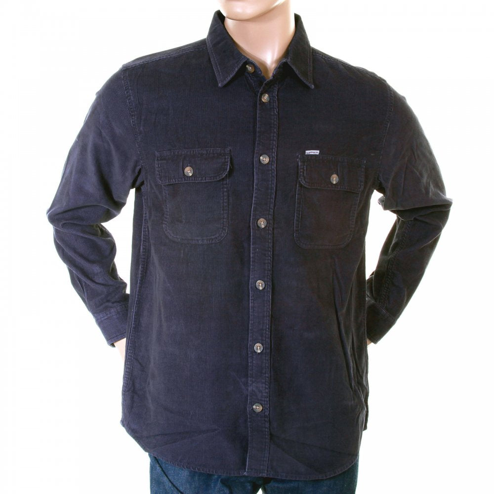 Navy Blue Long Sleeve Regular Fit Work Shirt