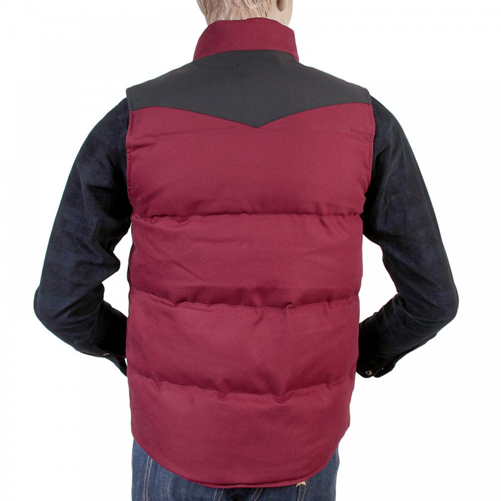 Cranberry with Black Rigid Zip Front Regular Fit Padded Gilet