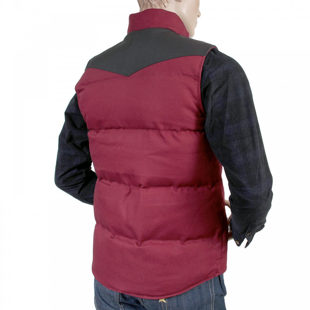 Cranberry with Black Rigid Zip Front Regular Fit Padded Gilet