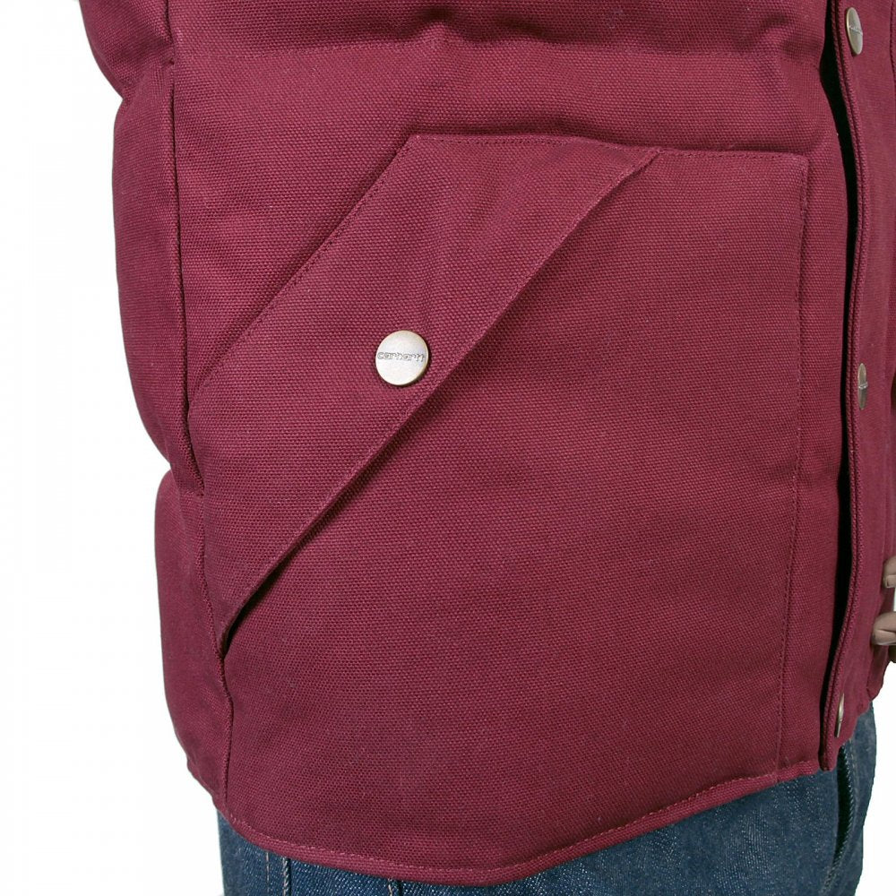 Cranberry with Black Rigid Zip Front Regular Fit Padded Gilet