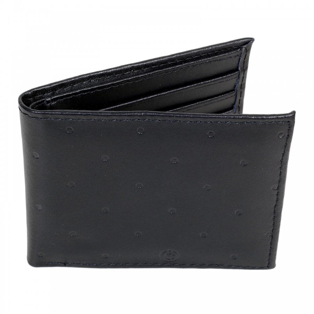 Black Leather Copyright Bill Fold and Credit Card Wallet