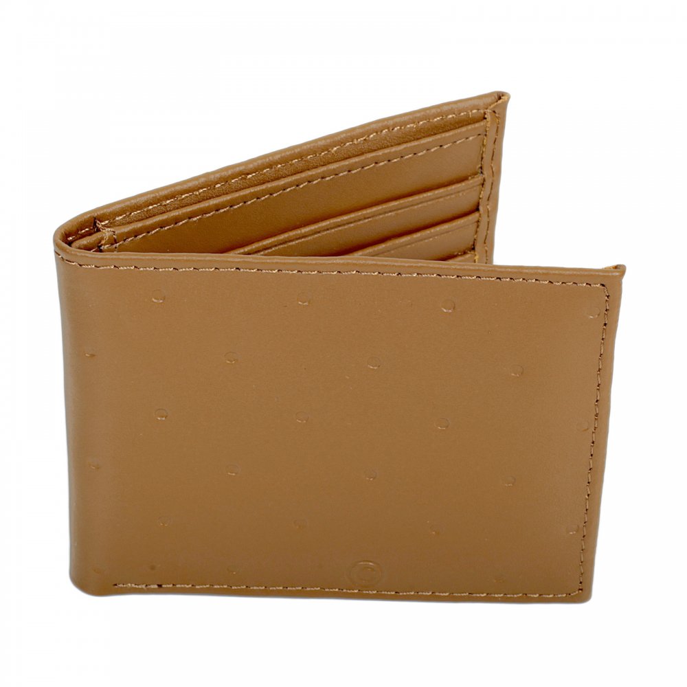 Brown Leather Copyright Bill Fold and Credit Card Wallet