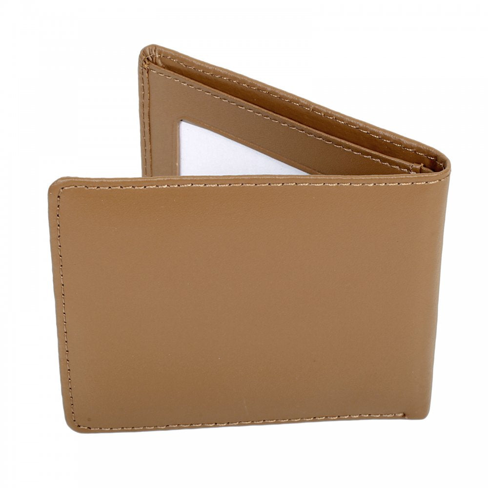 Brown Leather Bill Fold and Credit Card Wallet with ID