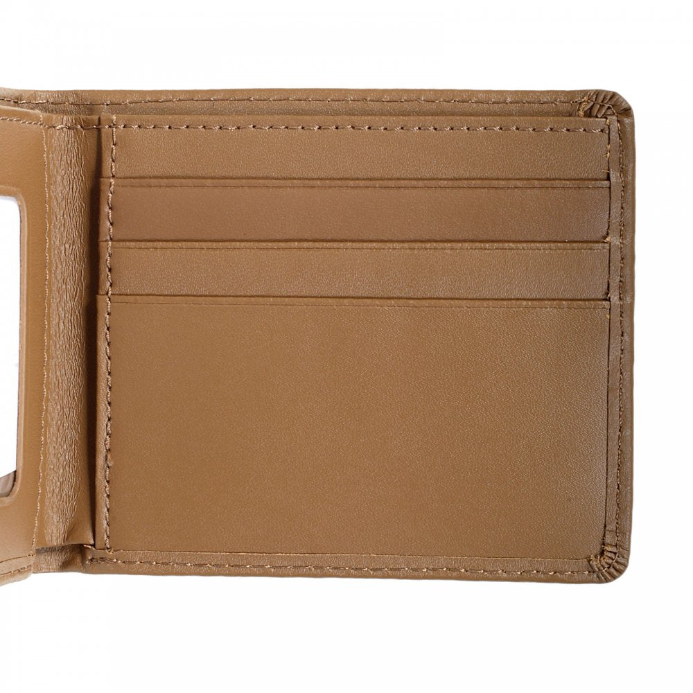 Brown Leather Bill Fold and Credit Card Wallet with ID