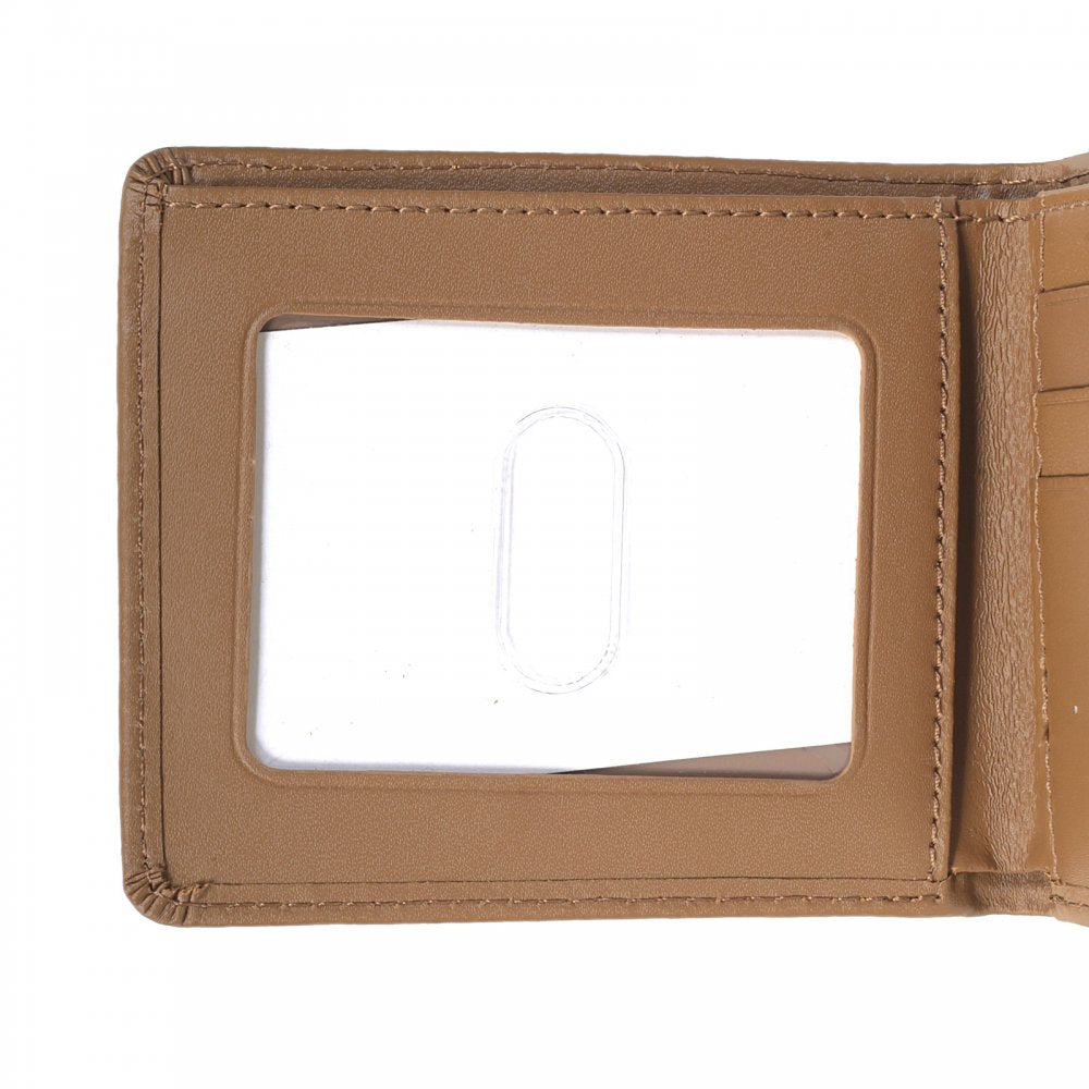 Brown Leather Bill Fold and Credit Card Wallet with ID