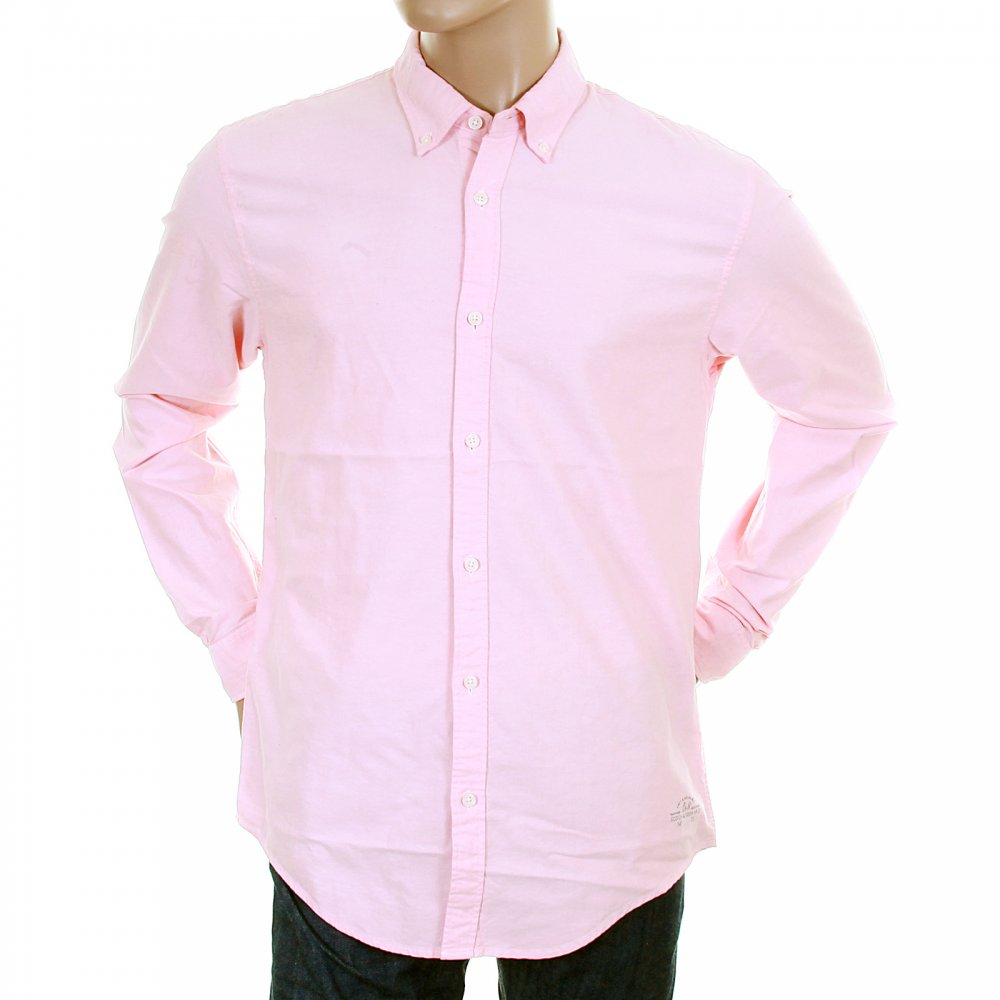 Sun Faded Pastel Pink Cotton Long Sleeve Regular Fit Oxford Shirt