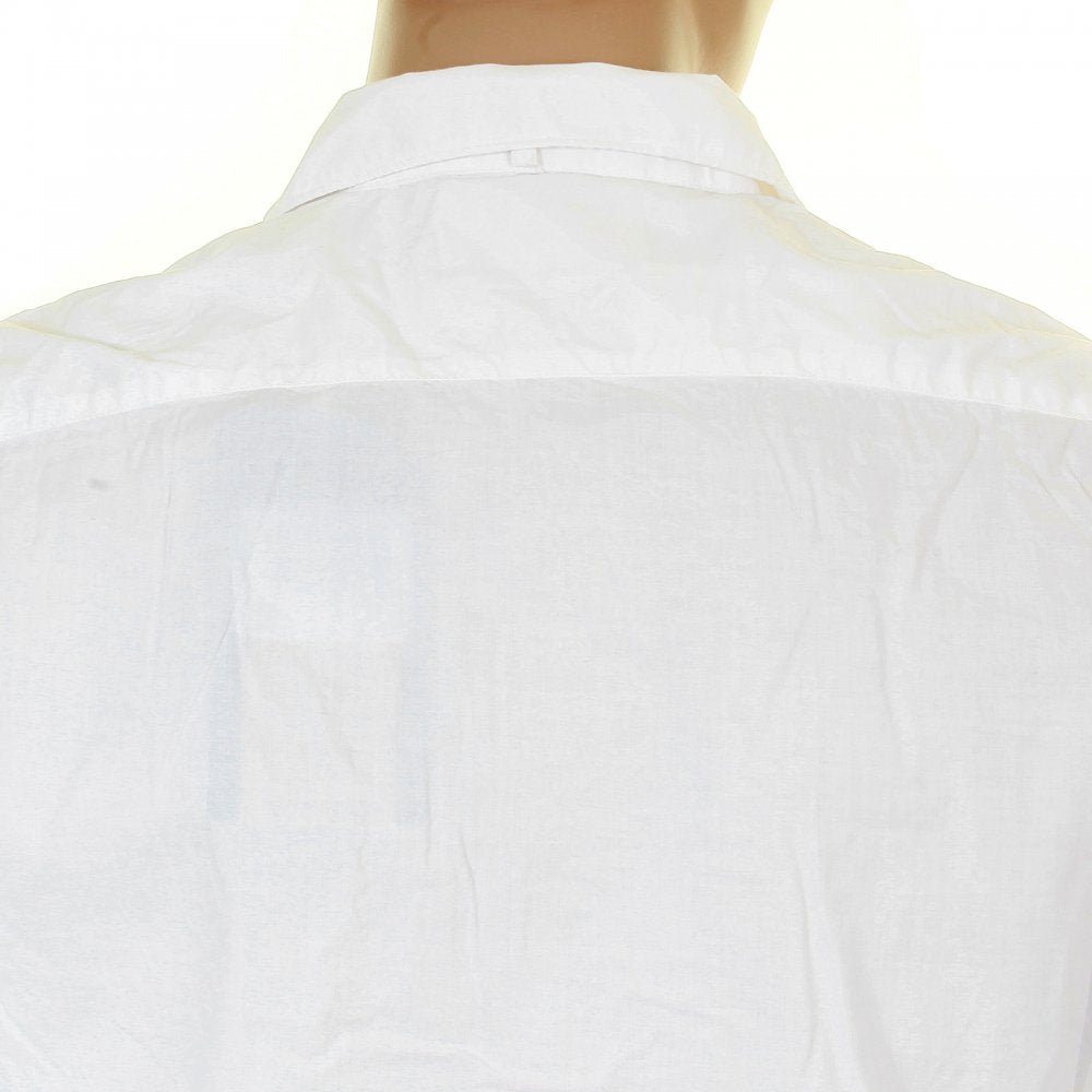 White Cotton Soft Collar Long Sleeve Regular Fit Pleated Tux Style Shirt